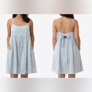 American Eagle Outfitters Sky Blue Striped Mini Dress